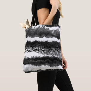 Schwarzweiß Abstrakt Moderne Illusion Kunst Tasche