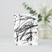 Schwarzweiß abstrakt postkarte (Stehend Vorderseite)