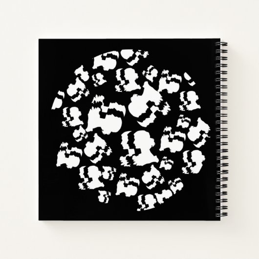 Schwarzweiß-abstrakte Frauen Notizblock (Rückseite)