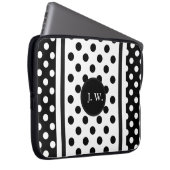 Schwarzweiß-Abstrakte Monogramm Laptopschutzhülle (Vorne Rechts)