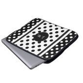 Schwarzweiß-Abstrakte Monogramm Laptopschutzhülle (Vorne Knopf)