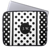 Schwarzweiß-Abstrakte Monogramm Laptopschutzhülle (Vorderseite)