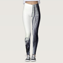 Schwarzweiß-Abstrakter Rauch Leggings