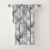 Schwarzweiss-abstraktes Badhandtuch Set (Insitu)