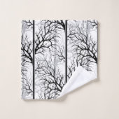 Schwarzweiss-abstraktes Badhandtuch Set (Waschlappen)