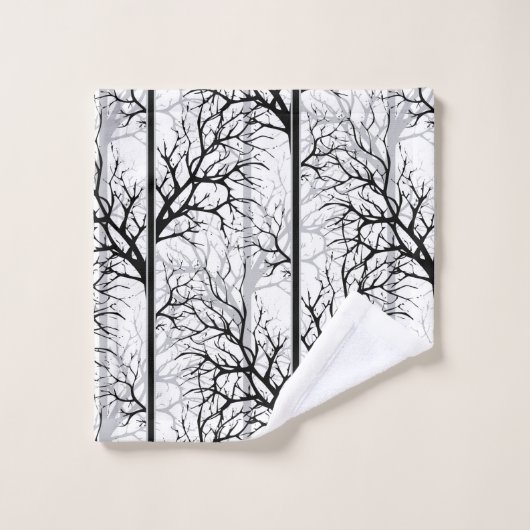 Schwarzweiss-abstraktes Badhandtuch Set (Waschlappen)