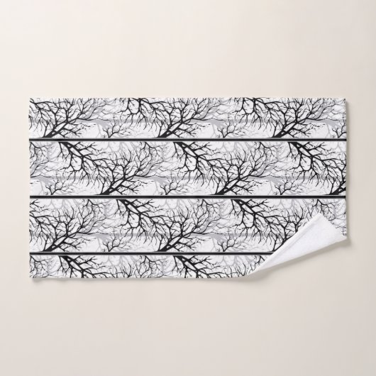 Schwarzweiss-abstraktes Badhandtuch Set (Handtuch)