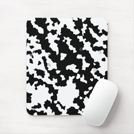 Schwarzweiß-Abstraktes Camouflage-Muster Mousepad (Mit Mouse)