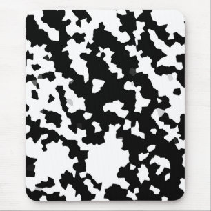 Schwarzweiß-Abstraktes Camouflage-Muster Mousepad