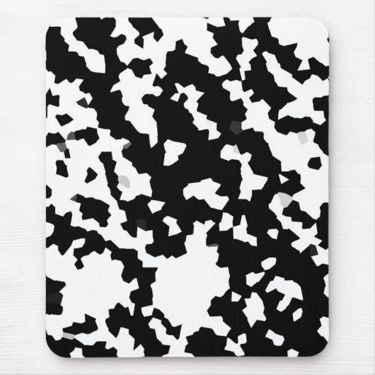 Schwarzweiß-Abstraktes Camouflage-Muster Mousepad (Vorne)