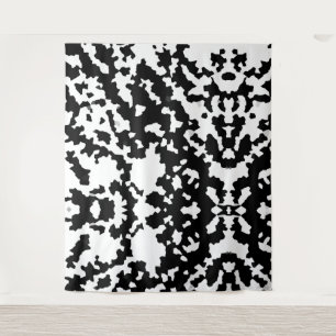 Schwarzweiß-Abstraktes Camouflage-Muster Wandteppich