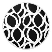 Schwarzweiß-Abstraktes Muster Keramik Pull Keramikknauf (Vorderseite)