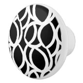 Schwarzweiß-Abstraktes Muster Keramik Pull Keramikknauf (Rechts)