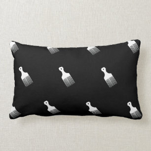 Schwarzweiss-Afrokamm Wurfs-Kissen Lendenkissen