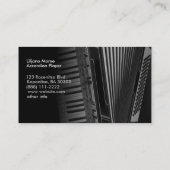 Schwarzweiss-Akkordeon-Musikindustrie-Karten Visitenkarte (Rückseite)