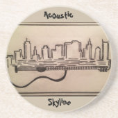 Schwarzweiss-"akustischer Skyline-" Untersetzer (Vorne)