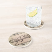 Schwarzweiss-"akustischer Skyline-" Untersetzer (Seite)