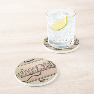 Schwarzweiss-"akustischer Skyline-" Untersetzer