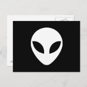 Schwarzweiß-Alien Postkarte (Vorne/Hinten)
