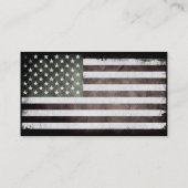 Schwarzweiss-amerikanische Flagge Visitenkarte (Rückseite)