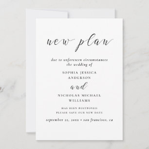 Schwarzweiß Änderung des Datums. Moderne neue Plan Save The Date