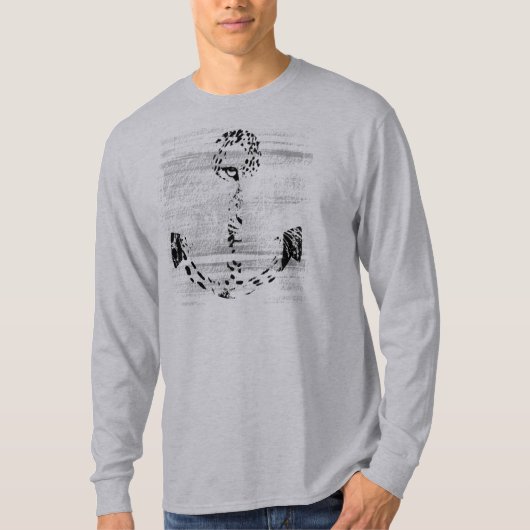 Schwarzweiss-Anker-Leopard 2 T-Shirt (Vorderseite)
