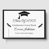 Schwarzweiß anpassbarer Abschluss Gästebuch (Vorderseite)