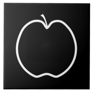 Schwarzweiss-Apple Fliese