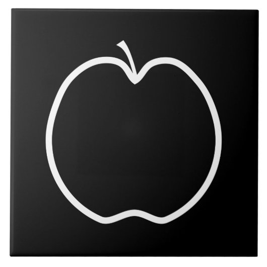 Schwarzweiss-Apple Fliese (Vorderseite)