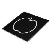 Schwarzweiss-Apple Fliese (Seite)