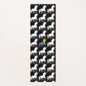 Schwarzweiss-Aquarell-Regenbogen-Einhorn-Muster Yogamatte (Vorderseite)