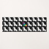 Schwarzweiss-Aquarell-Regenbogen-Einhorn-Muster Yogamatte (Vorderseite (Horizontal))