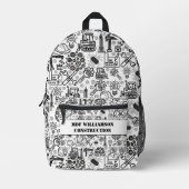 Schwarzweiß-Architekturbauingenieur Bedruckter Rucksack (Vorderseite)