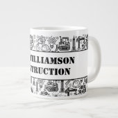 Schwarzweiß-Architekturbauingenieur Jumbo-Tasse (Vorderseite Rechts)