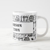 Schwarzweiß-Architekturbauingenieur Jumbo-Tasse (Rechts)