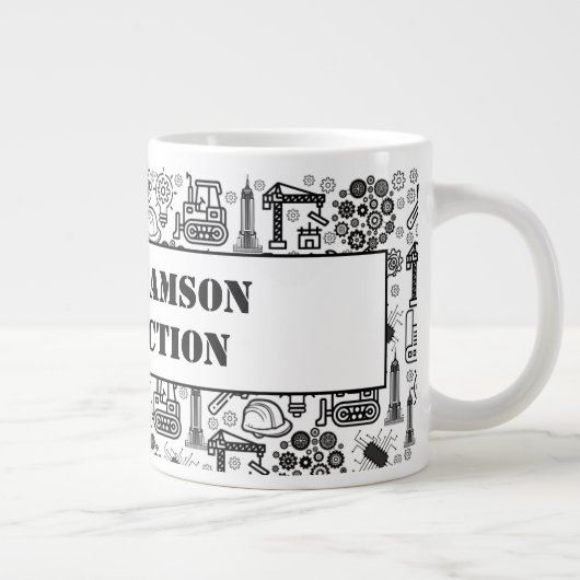 Schwarzweiß-Architekturbauingenieur Jumbo-Tasse (Rechts)
