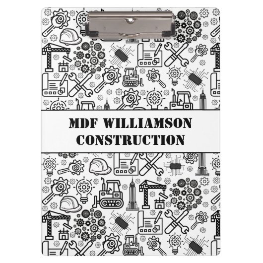 Schwarzweiß-Architekturbauingenieur Klemmbrett (Vorderseite)