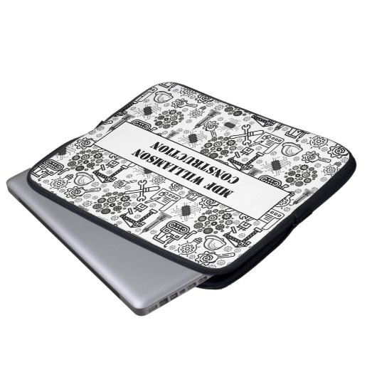Schwarzweiß-Architekturbauingenieur Laptopschutzhülle (Vorne Knopf)