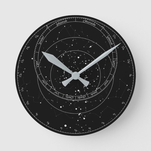 Schwarzweiß-Astrolabialuhr Runde Wanduhr (Vorderseite)