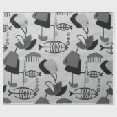 Schwarzweiss-Atommuster-Packpapier Geschenkpapier (Flach)