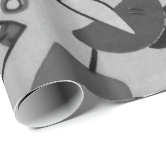 Schwarzweiss-Atommuster-Packpapier Geschenkpapier (Rolleneckpunkt)