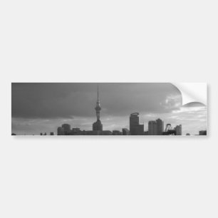 Schwarzweiss-Auckland-Skyline Autoaufkleber