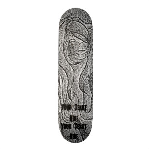 Schwarzweiss-aufwerfendame der abstrakten Kunst Skateboard