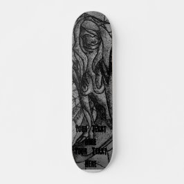Schwarzweiss-aufwerfendame der abstrakten Kunst Skateboard