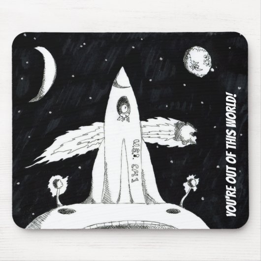 Schwarzweiss aus diesem Weltraumschiff heraus Mousepad (Vorne)