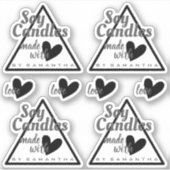 Schwarzweiß aus Liebe Herzsoy Kerzen Aufkleber (Vorderseite)