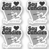 Schwarzweiß aus Liebe Herzsoy Kerzen Aufkleber (Vorderseite)