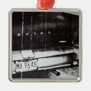 Schwarzweiss-Auto Silbernes Ornament