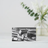 Schwarzweiss-Auto-Visitenkarten Visitenkarte (Stehend Vorderseite)