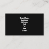 Schwarzweiss-Auto-Visitenkarten Visitenkarte (Rückseite)